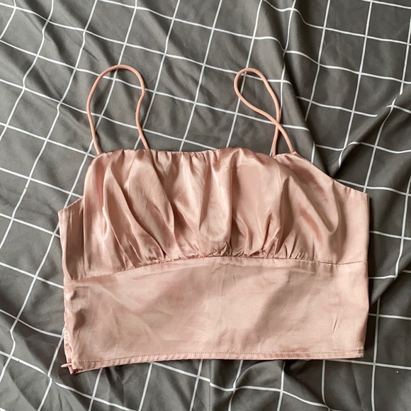 SHEIN Tops - Satin tank top crop top